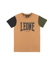 Leone 1947 Color Block Large Logo T-shirt z krótkim rękawem dla dzieci. Brązowe t-shirty dla chłopców LEONE 1947 APPAREL, bez wzorów, z bawełny, bez ramiączek. Za 42.06 zł.