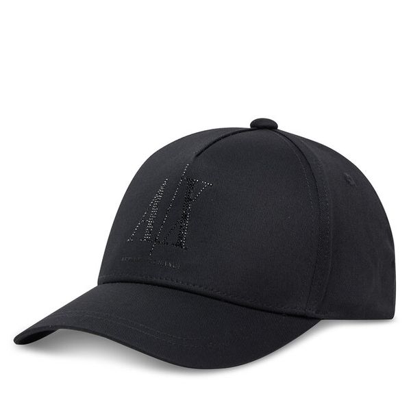 Czapka z daszkiem Armani Exchange. Czarne czapki i kapelusze damskie Armani Exchange, bez wzorów. Za 266.99 zł.