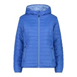 Damska kurtka z kapturem CMP. Niebieskie kurtki sportowe damskie CMP, na zimę, bez wzorów, z puchu, z kapturem, narciarskie. Za 387.20 zł.