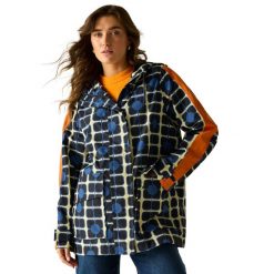 Kobiety/Panie Orla Kiely Kurtka Wodoodporna Średniej Długości. Niebieskie kurtki damskie Regatta, m, bez wzorów, z materiału, z kapturem. Za 374.99 zł.