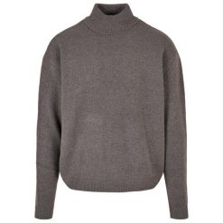 Sweter Męski Z Okrągłym Dekoltem. Szare bluzy męskie Urban Classics, l, bez wzorów, bez kaptura. Za 137.99 zł.