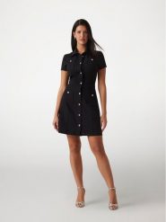 Guess Sukienka koszulowa W5GK70 KCBO2 Czarny Regular Fit. Czarne sukienki damskie Guess, s, z aplikacjami, z syntetyku, bez kołnierzyka, bez ramiączek, koszulowe. Za 347.00 zł.