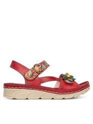Laura Vita Sandały Dorry 21 Czerwony. Czerwone sandały damskie Laura Vita, bez wzorów, ze skóry, bez obcasa, na płaskiej podeszwie, bez zapięcia. Za 313.99 zł.