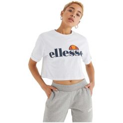 Koszulka damska Ellesse Alberta. Białe koszulki sportowe damskie Ellesse, m, bez wzorów, bez kołnierzyka, bez ramiączek, trekkingowe. Za 77.99 zł.
