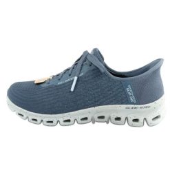 Buty Skechers Glide-Step 104571/SLT z membraną niebieskie. Niebieskie obuwie sportowe damskie bez wzorów. Za 518.78 zł.