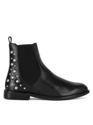 Sergio Bardi Sztyblety RST-E1008-07SB Czarny. Czarne botki damskie Sergio Bardi, ze skóry, bez obcasa, na płaskiej podeszwie, bez zapięcia. Za 379.99 zł.