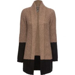 Sweter bez zapięcia "color-blocking" bonprix beżowo-czarny. Swetry damskie bonprix. Za 109.99 zł.
