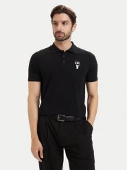 KARL LAGERFELD Polo 745024 563221 Czarny Regular Fit. Czarne koszulki polo męskie KARL LAGERFELD, m, bez wzorów, z bawełny, bez ramiączek. Za 479.99 zł.