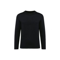 Koszulka z długim rękawem Suprima v-neck Kariban Premium. Czarne bluzki z długim rękawem męskie KARIBAN, m, bez wzorów, z bawełny, bez kołnierzyka. Za 163.50 zł.