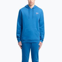 Bluza męska Reebok Identity Small Logo Fleece. Niebieskie bluzy męskie Reebok, na zimę, m, bez wzorów, bez kaptura. Za 219.99 zł.