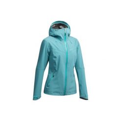 Kurtka turystyczna MH500 WTP damska. Niebieskie kurtki damskie QUECHUA, xl, bez wzorów, z elastanu, bez kaptura. W wyprzedaży za 169.99 zł.