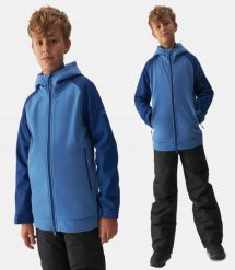 KURTKA CHŁOPIĘCA 4F SOFTSHELL Z MEMBRANĄ 5000. Niebieskie kurtki i płaszcze dla chłopców 4f, na jesień, bez wzorów, z softshellu, eleganckie, bez kaptura. Za 207.26 zł.