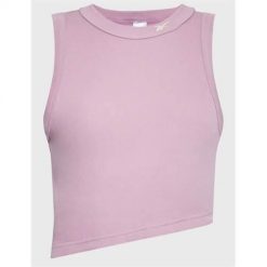 Koszulka treningowa damska Reebok HK4929. Czerwone koszulki sportowe damskie Reebok, m, bez wzorów, z bawełny, z asymetrycznym kołnierzem, bez ramiączek, na fitness i siłownię. Za 102.00 zł.