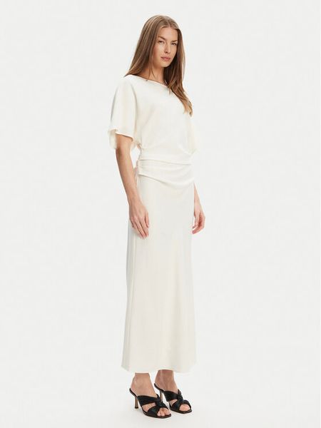 STAUD Sukienka koktajlowa Amelie R25S2120TP Écru Slim Fit. Sukienki damskie STAUD, s, bez wzorów, z syntetyku, wizytowe, bez kołnierzyka, bez ramiączek. Za 1,349.00 zł.