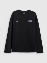 4F Bluza dresowa nierozpinana bez kaptura damska - czarna XL. Czarne bluzy damskie 4f, xl, bez wzorów, z dresówki, bez kaptura. Za 149.99 zł.