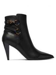 PINKO Botki Vane 01 SD0585P001 Czarny. Czarne botki damskie Pinko, ze skóry, bez obcasa, na słupku, bez zapięcia. Za 1,399.00 zł.