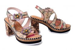 LAURA VITA 0007790 Naomio 16 beige, sandały damskie. Brązowe sandały damskie Laura Vita, bez wzorów, ze skóry, bez obcasa, na obcasie, bez zapięcia. Za 365.42 zł.