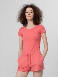 4f Koszulka damska H4L22-TSD350 Koral r. S. T-shirty damskie 4f, l, bez wzorów, bez kołnierzyka. Za 27.83 zł.