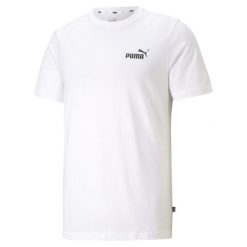 Męska koszulka Essentials z małym logo PUMA White. Białe buty sportowe męskie Puma, m, bez wzorów, bez kołnierzyka, bez ramiączek, na jogę i pilates. Za 69.30 zł.