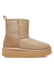 EMU Australia Śniegowce Stinger Mini Flatform Leather W13189 Beżowy. Brązowe śniegowce i trapery damskie Emu Australia, ze skóry. Za 789.99 zł.