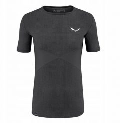 Koszulka męska Salewa Zebru Medium Warm Amr T-Shirt - onyx rozmiar: xl. T-shirty męskie Salewa, m, bez wzorów, bez kołnierzyka. Za 415.69 zł.
