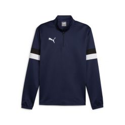 Bluza treningowa z zamkiem błyskawicznym 1/4 Puma Rise. Niebieskie bluzy męskie Puma, bez wzorów, bez kołnierzyka, bez ramiączek, do piłki nożnej. Za 214.50 zł.