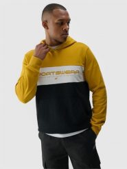 4F Bluza dresowa nierozpinana z kapturem męska - żółta S. Żółte bluzy męskie 4f, m, bez wzorów, z bawełny, z kapturem. W wyprzedaży za 139.99 zł.