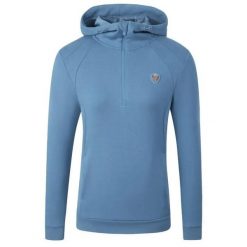 Bluza damska z kapturem Covalliero. Niebieskie bluzy sportowe damskie COVALLIERO, s, bez wzorów, z materiału, z kapturem, na fitness i siłownię. Za 361.00 zł.