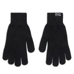 Rękawiczki EA7 Emporio Armani. Czarne rękawiczki damskie EA7 Emporio Armani, bez wzorów, z dzianiny. Za 259.99 zł.
