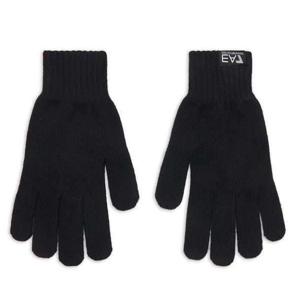 Rękawiczki EA7 Emporio Armani. Czarne rękawiczki damskie EA7 Emporio Armani, bez wzorów, z dzianiny. Za 259.99 zł.