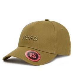 Czapka z daszkiem HUGO. Zielone czapki i kapelusze męskie Hugo, bez wzorów. Za 109.99 zł.