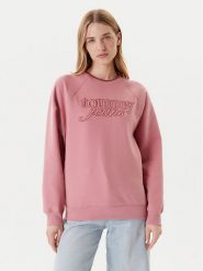 Tommy Jeans Bluza Script DW0DW21196 Różowy Regular Fit. Czerwone bluzy damskie Tommy Jeans, m, bez wzorów, z bawełny, bez kaptura. Za 399.99 zł.
