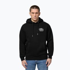 Bluza męska Pitbull Hero Hooded. Czarne bluzy sportowe męskie PITBULL, m, bez wzorów, z bawełny, bez kaptura, trekkingowe. Za 249.99 zł.