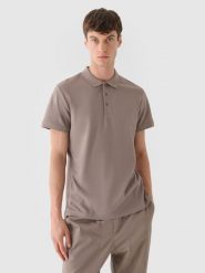 4F Koszulka polo męska - brązowa XL. Brązowe koszulki polo męskie 4f, m, bez wzorów, z bawełny, klasyczne, bez ramiączek. W wyprzedaży za 59.99 zł.