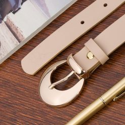 Pasek skórzany BELTIMORE r.95-110 cm O05 beżowy. Brązowe paski damskie bez wzorów. Za 49.99 zł.
