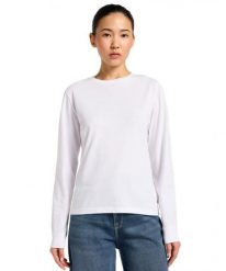 DAMSKA KOSZULKA LEE LS TWIN PACK WHITE, BLACK 112356761. Białe t-shirty damskie Lee, m, bez wzorów, bez kołnierzyka. Za 129.99 zł.