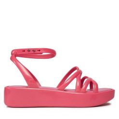 Sandały Melissa. Czerwone sandały damskie Melissa, bez wzorów, bez obcasa, na płaskiej podeszwie, bez zapięcia. Za 299.99 zł.