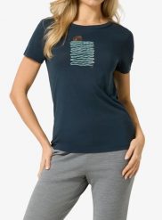 Koszulka merino damska Super.natural Sea Line Tee. Niebieskie t-shirty damskie super.natural, m, bez wzorów, z dzianiny, eleganckie, bez kołnierzyka. Za 247.49 zł.