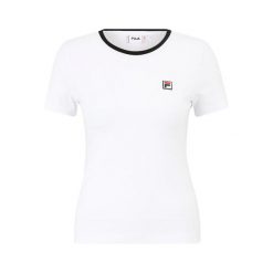 Slim fit T-shirt damski Fila Lectoure. Białe t-shirty damskie Fila, bez wzorów, eleganckie, bez kołnierzyka. W wyprzedaży za 122.00 zł.
