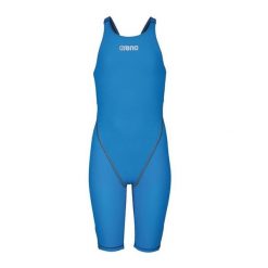 Strój startowy pływacki dla dziewczynek Arena Girls Junior Powerskin St 2.0. Niebieskie stroje kąpielowe dla dziewczynek Arena, bez wzorów, z dzianiny. Za 400.99 zł.