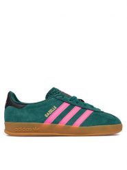 Adidas Sneakersy Gazelle Indoor KJ2290 Zielony. Zielone buty sportowe dziewczęce Adidas, bez wzorów, ze skóry, bez zapięcia. Za 399.99 zł.