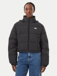 Tommy Jeans Kurtka zimowa Flag Ess DW0DW21620 Czarny Regular Fit. Czarne kurtki damskie Tommy Jeans, na zimę, m, bez wzorów, z jeansu, bez kaptura. Za 849.99 zł.