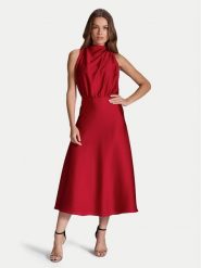 Swing Sukienka koktajlowa 5AI13700 Czerwony Regular Fit. Czerwone sukienki damskie Swing, bez wzorów, z syntetyku, wizytowe, bez kołnierzyka, bez ramiączek. W wyprzedaży za 519.99 zł.