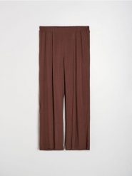 Wiskozowe spodnie palazzo Plus Size - brązowy. Brązowe spodnie materiałowe damskie Sinsay, l, bez wzorów, z wiskozy. Za 49.99 zł.