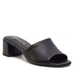 Klapki Tamaris. Czarne klapki damskie Tamaris, bez wzorów, bez obcasa. Za 169.99 zł.