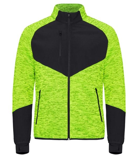 Clique Kurtka Haines polar z softshellem - ciepła, widoczna – Visib Yellow. Żółte kurtki męskie CLIQUE, m, bez wzorów, z dzianiny, bez kaptura. Za 284.31 zł.