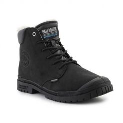 Buty do chodzenia unisex Palladium Sp20 Cuff. Czarne obuwie sportowe damskie Palladium, bez wzorów, z materiału, trekkingowe. Za 554.15 zł.