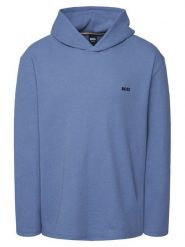 BOSS Bluza Waffle 50535885 Błękitny Regular Fit. Niebieskie bluzy męskie Boss, m, bez wzorów, z bawełny, bez kaptura. Za 299.99 zł.