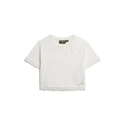 Koszulka damska z krawędzią Superdry. Białe t-shirty damskie Superdry., bez wzorów, bez kołnierzyka. Za 110.40 zł.