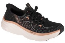 Buty sportowe Sneakersy damskie, Slip-Ins: D'lux Vapor - Evening Glow. Czarne obuwie sportowe damskie Skechers, bez wzorów, z materiału, trekkingowe. Za 379.99 zł.